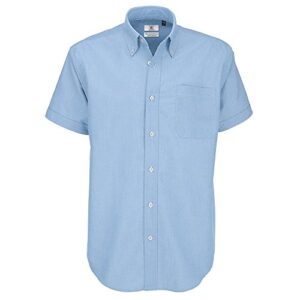 B&C Men's Oxford Short Sleeve Shirt Casual